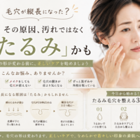三田市で毛穴が縦長に見える原因を解説するアイキャッチ画像。たるみによる毛穴の変化やケア方法を紹介