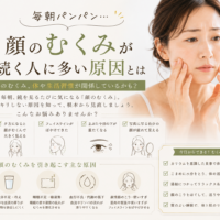 三田市で毎朝の顔のむくみに悩む大人女性へ、顔のむくみが続く原因と対策を紹介するアイキャッチ画像